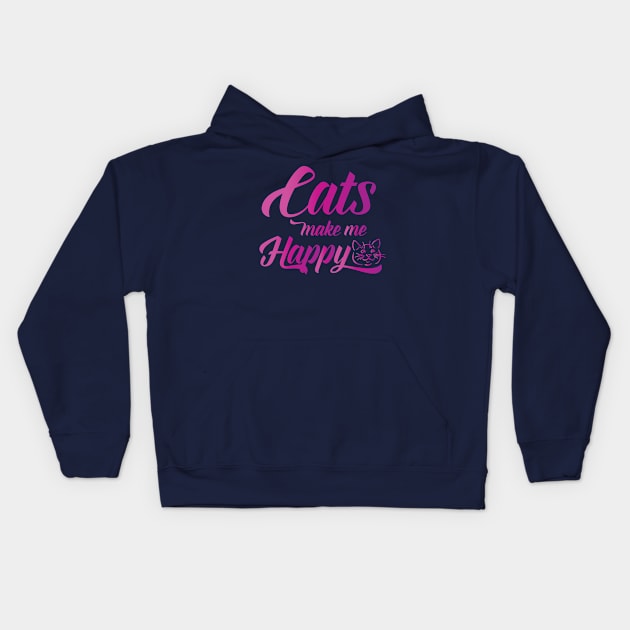 Cats make me Happy Kids Hoodie by DJOU